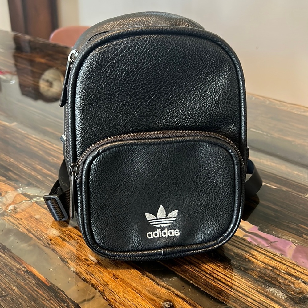 Leather mini Adidas backpack